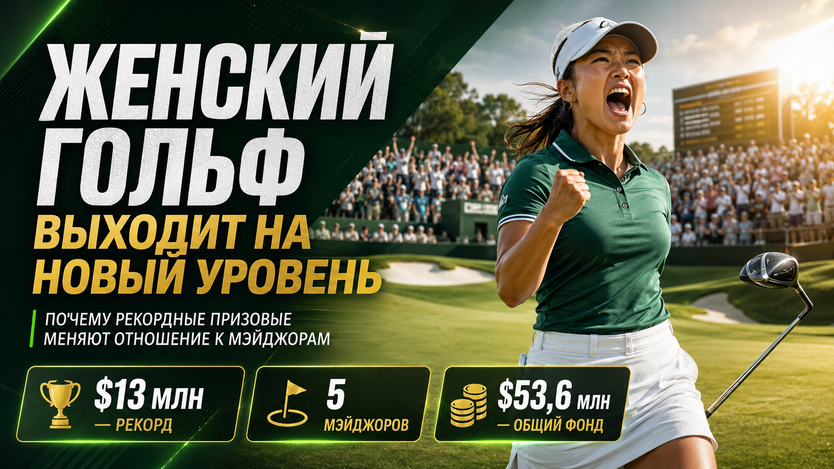 Женский гольф выходит на новый уровень: почему рекордные призовые меняют отношение к мэйджорам LPGA
