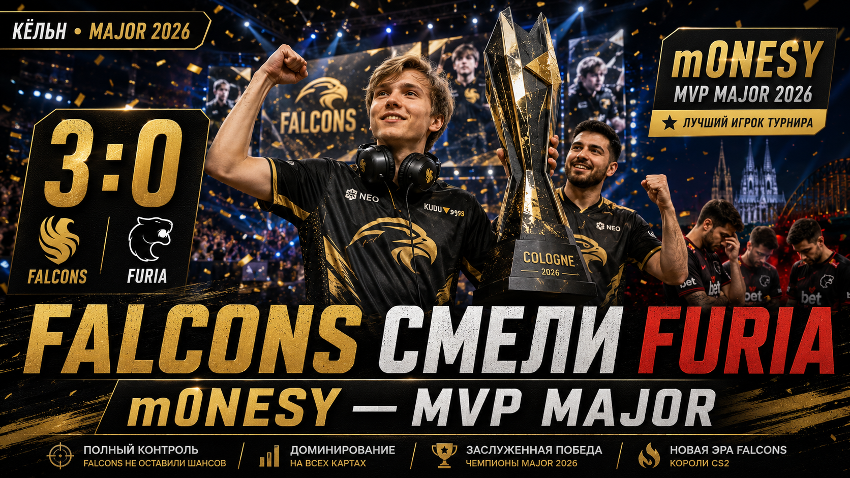 Falcons смели FURIA в финале Major: почему главный трофей CS2 стал турниром имени m0NESY