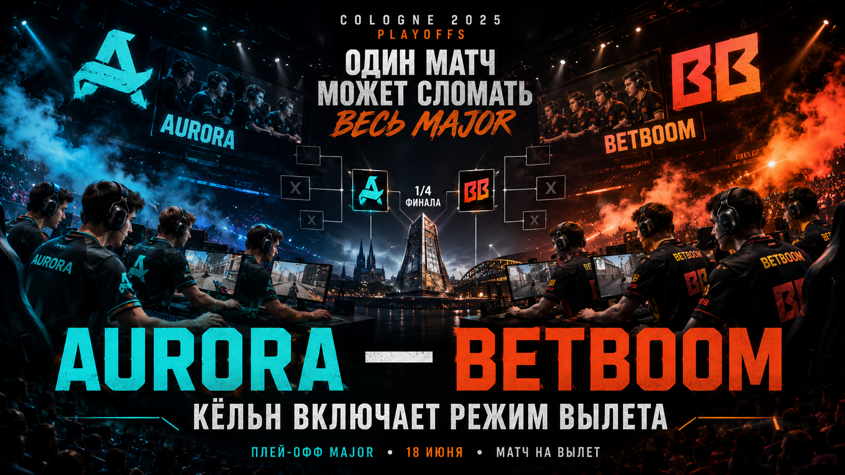 Кёльн включает режим вылета: почему Aurora — BetBoom может разрушить весь сценарий Major