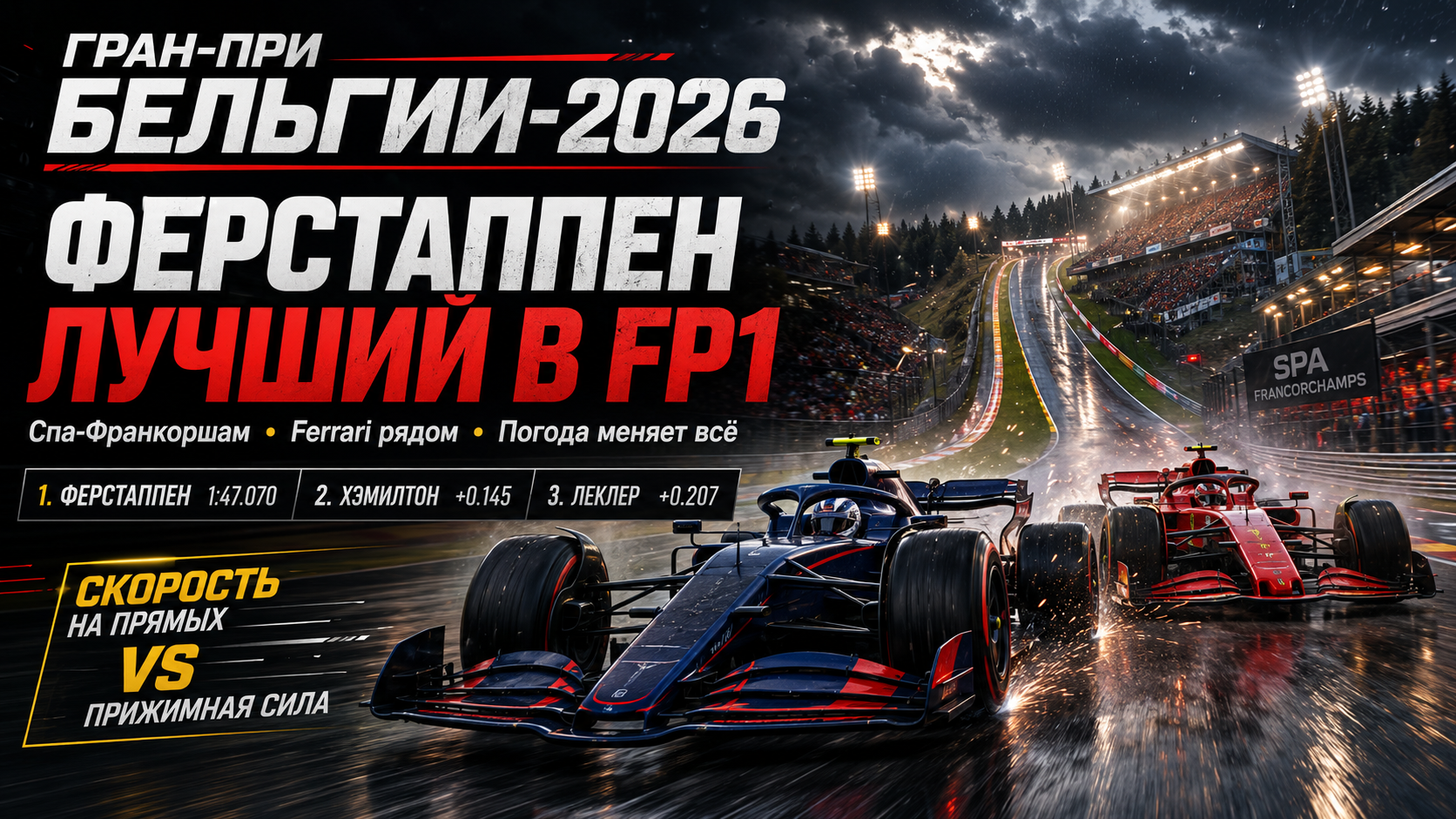 Гран-при Бельгии-2026: Ферстаппен возглавил первую практику в Спа
