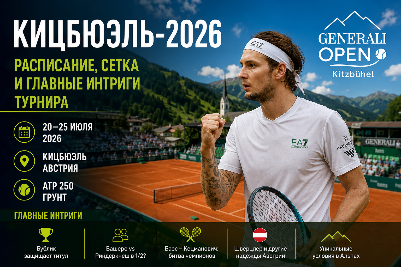 Кицбюэль-2026: расписание, сетка и главные интриги турнира